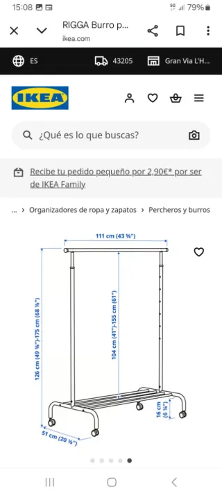 Burro para ropa IKEA blanco