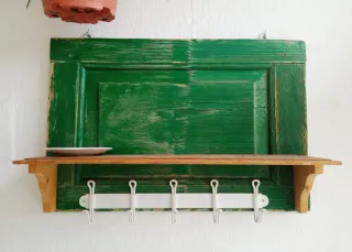 Perchero madera y metal