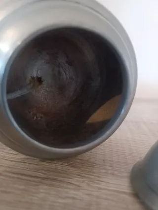 Lámpara holandesa de aceite “Snotneus” en estaño