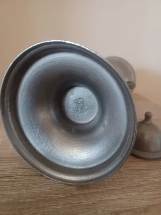 Lámpara holandesa de aceite “Snotneus” en estaño