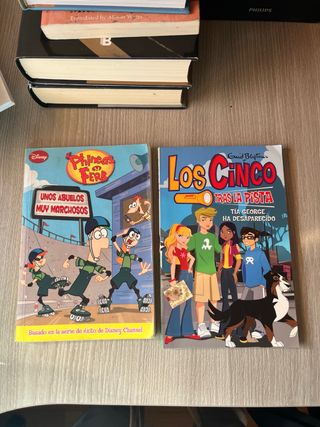 Libro Phineas y Ferb + Los Cinco Tras la Pista
