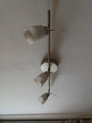 Lámpara de techo comedor plata y blanco