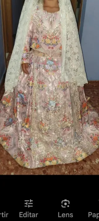 Vestido Fallera Niña Rosa Multicolor