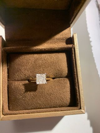 Anillo compromiso diamante Lab certificado IGI