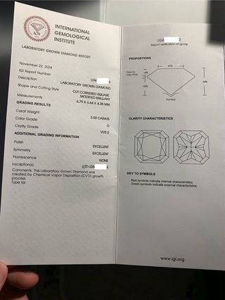 Anillo compromiso diamante Lab certificado IGI