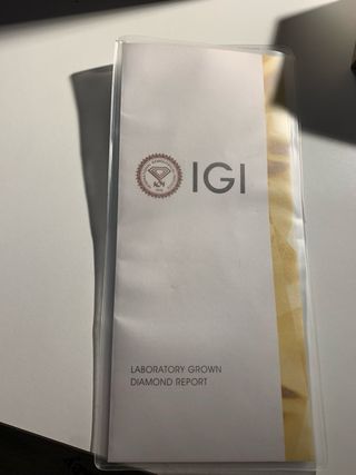 Anillo compromiso diamante Lab certificado IGI