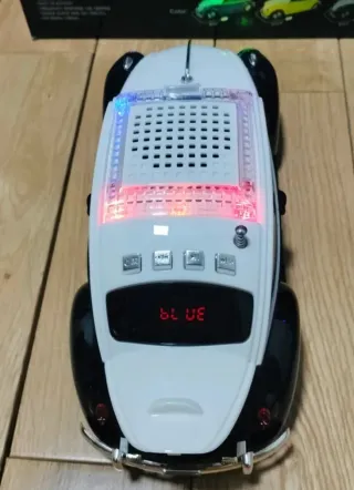 Altavoz Coche Vintage Blanco y Negro