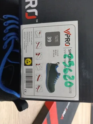 Zapatillas de seguridad V-PRO negras y azules