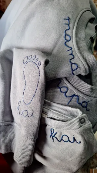 Sudaderas familiares bordadas a mano