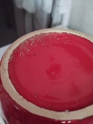 Vaso Ceramica Rosso Giallo anni 80
