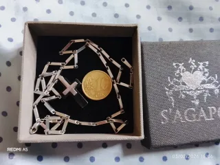 Catenina S'AGAPÒ con Crocifisso Argento