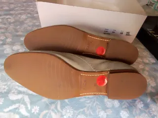 Mocasines Zara Mujer Talla 38 Beige. Ante piel.