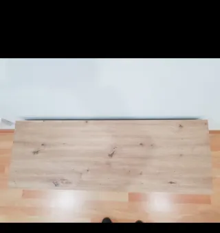 Mueble TV madera y blanco