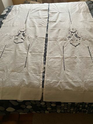 Coppia Tende Lino Ricamato nuove