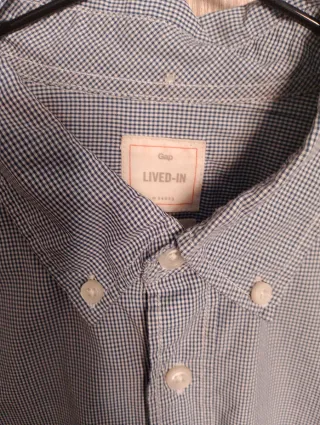 Camisa azul de manga larga talla M