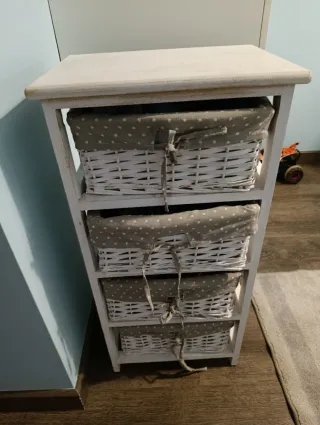 Mesita Auxiliar Infantil con Cestas