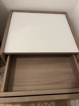 Mesita noche/auxiliar madera y cristal