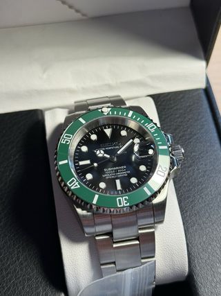 Seiko Submariner 40mm Plata Verde