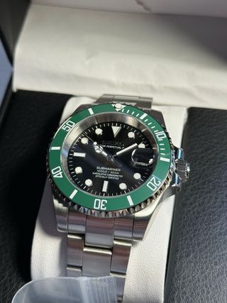 Seiko Submariner 40mm Plata Verde