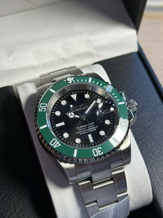 Seiko Submariner 40mm Plata Verde