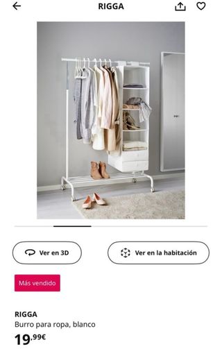 Burro para ropa RIGGA IKEA blanco