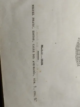 Libro ( La cabeza del Rey Don Pedro) de 1858