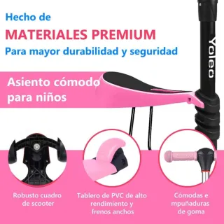 Patinete 3 ruuedas infantil rosa sin estrenar