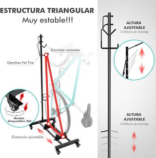 Soporte Bicicleta Mimoke Ajustable con Ruedas