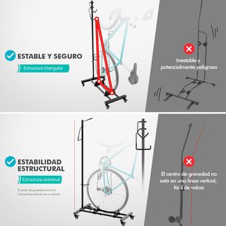 Soporte Bicicleta Mimoke Ajustable con Ruedas