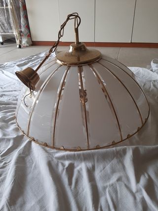 Lampadario Murano Vetro Metallo Oro Anni 90