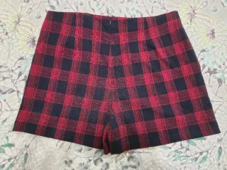 Falda pantalón cuadros rojo y azul marino