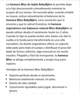 Hamaca BabyBjorn Balanceo