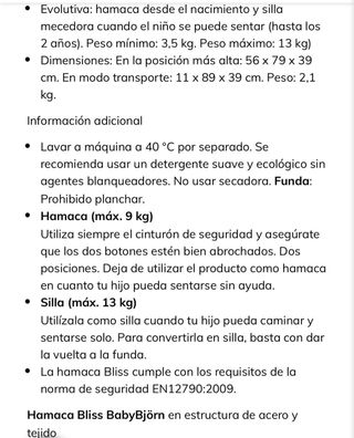 Hamaca BabyBjorn Balanceo
