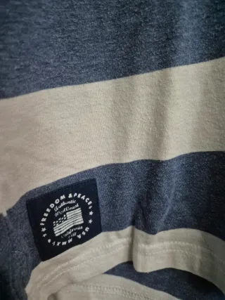 Polo niño rayas azules y blancas, talla 16