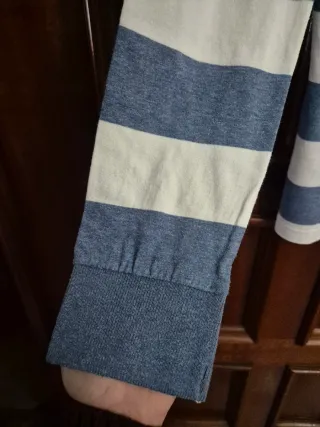 Polo niño rayas azules y blancas, talla 16