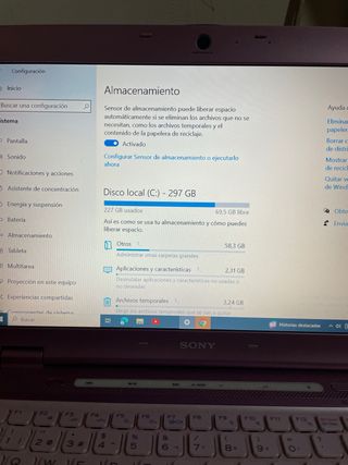 Portátil Sony VAIO rosa