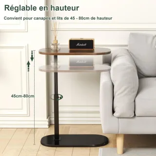 Mesa auxiliar giratoria ajustable