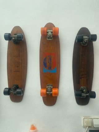 Set 3 Skateboards Vintage Madera