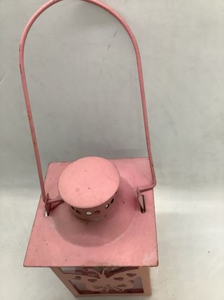 Lanterna vintage rosa con farfalla