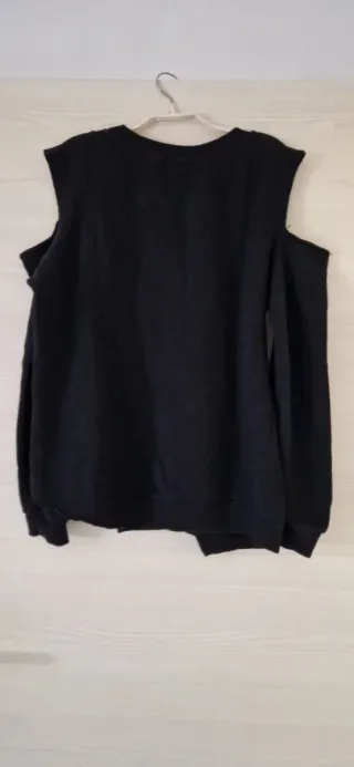 Felpa cotone spalle scoperte donna