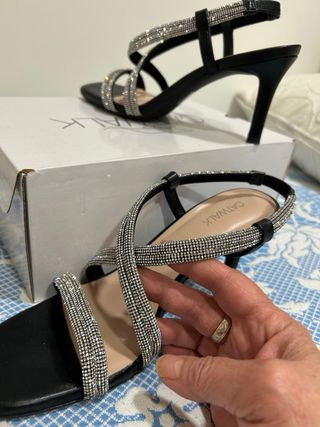 Sandalias de tacón con pedrería brilli brilli