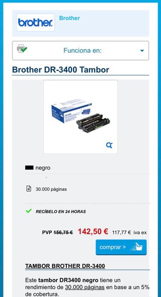 Tambor Brother DR-3400P Drum Unit