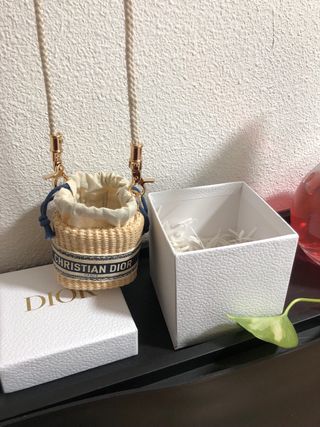 Neceser pequeño Dior beige y azul