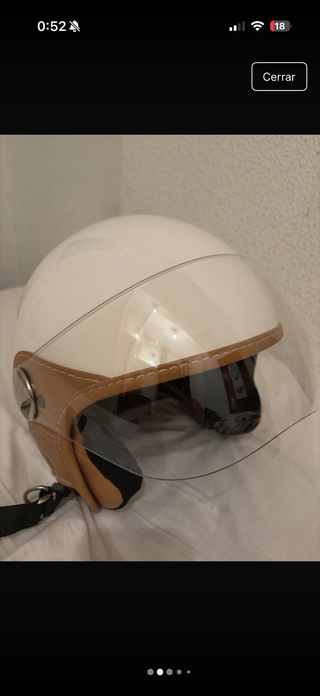 Casco Moto Scooter Mujer Blanco y Marrón Nuevo
