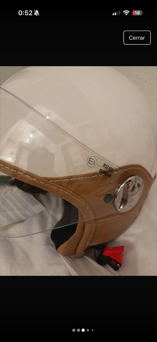 Casco Moto Scooter Mujer Blanco y Marrón Nuevo