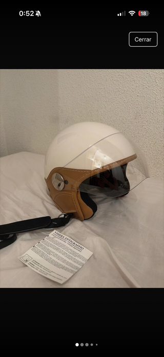 Casco Moto Scooter Mujer Blanco y Marrón Nuevo