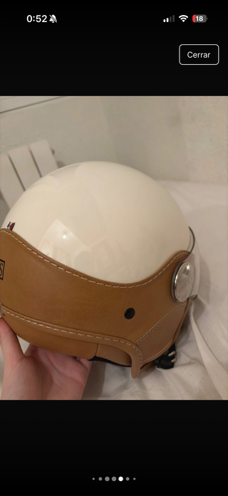 Casco Moto Scooter Mujer Blanco y Marrón Nuevo