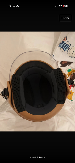 Casco Moto Scooter Mujer Blanco y Marrón Nuevo