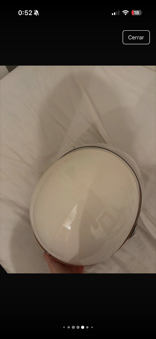 Casco Moto Scooter Mujer Blanco y Marrón Nuevo