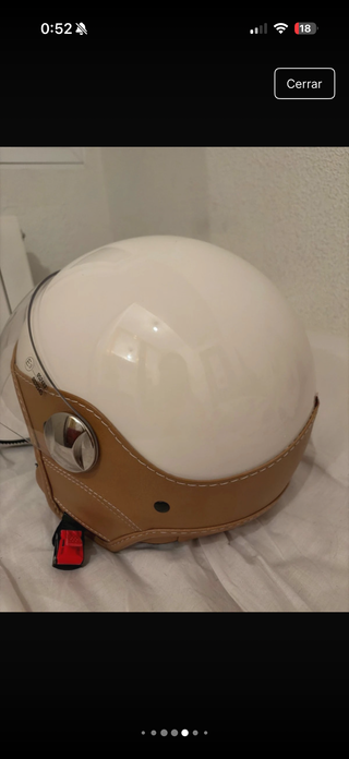 Casco Moto Scooter Mujer Blanco y Marrón Nuevo